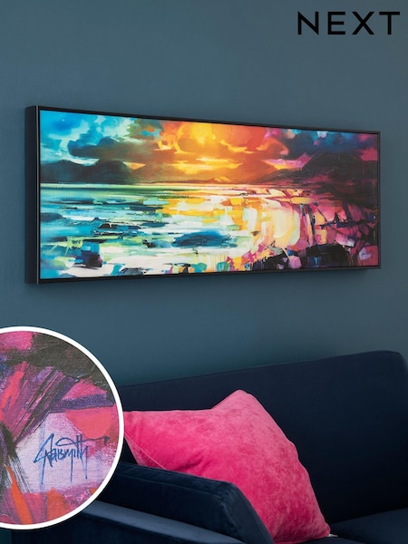 Blue Artist Collection Harris Panorama Landscape by Scott Naismith Framed Canvas Wall Art (900507) | £65