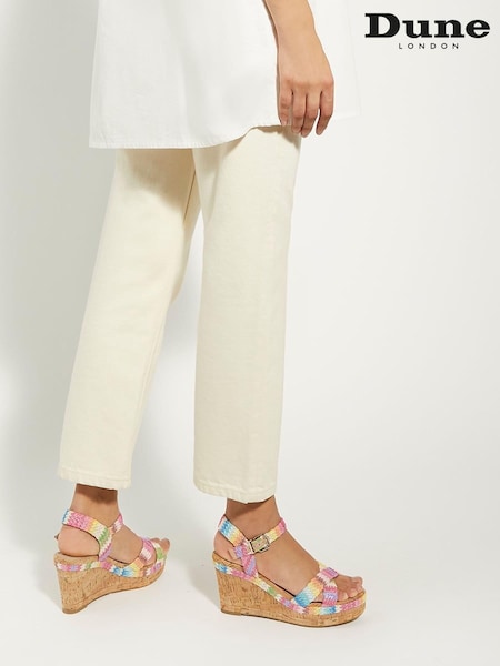 Dune London Pink Standard Fit Braided Upper High Wedge Heel Kelisa Sandals (901291) | £85