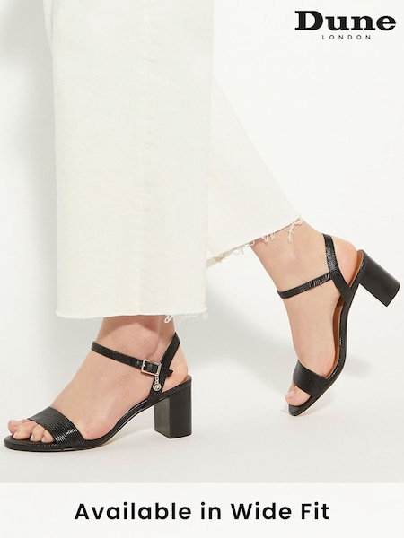 Dune London Black Regular Fit Jelly Two Part Block Heel Sandals (901299) | £79