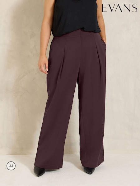 Red - Evans Pleated Front Trousers