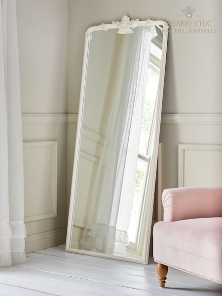 Shabby Chic White Giselle Leaning Mirror (902596) | £280