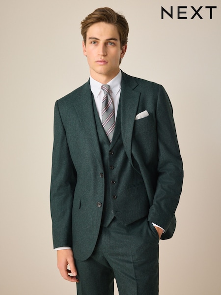 Green Slim Fit Wool Donegal Suit Jacket (903289) | £110