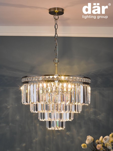 Dar Lighting Silver Vyana 4 Light Ceiling Light Pendant (903507) | £230
