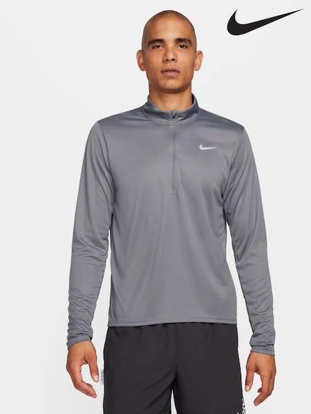 Nike Grey Dri-FIT Pacer Quarter Zip Running Top (903973) | £45