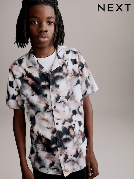Black Blotch Short Sleeve Printed Shirt (3-16yrs) (904856) | £14 - £19