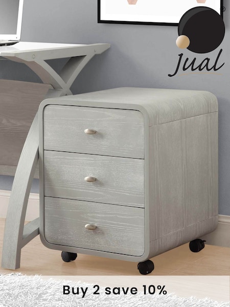 Jual Grey Helsinki 3 Drawer Wooden Side Table (905313) | £330