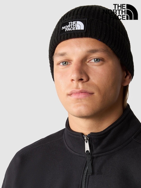 The North Face Black Logo Box Cuffed Beanie (905750) | £28