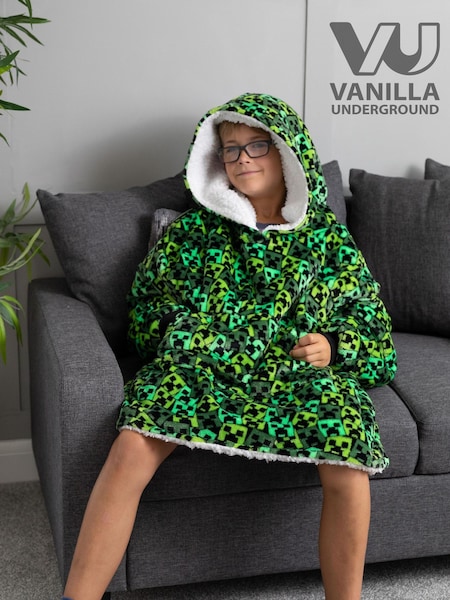 Vanilla Underground Green Minecraft All-Over Print Blanket Hoodie (906258) | £27