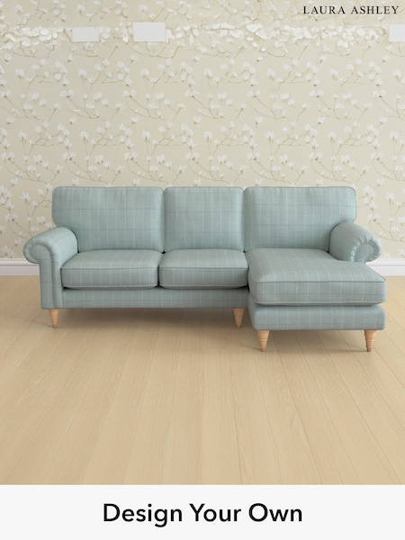 Carolyn Check/Duck Egg Kingston By Laura Ashley (906450) | £2,225