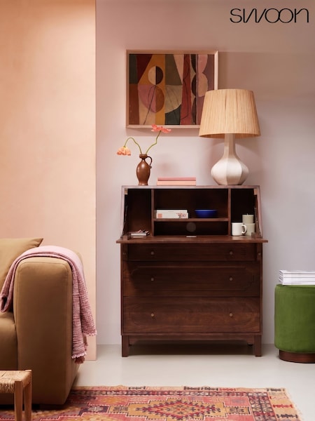 Swoon Jacques Mango Wood 1 Door 3 Drawer Desk