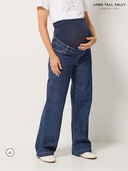 Indigo Blue - Long Tall Sally Maternity Wide Leg Jeans