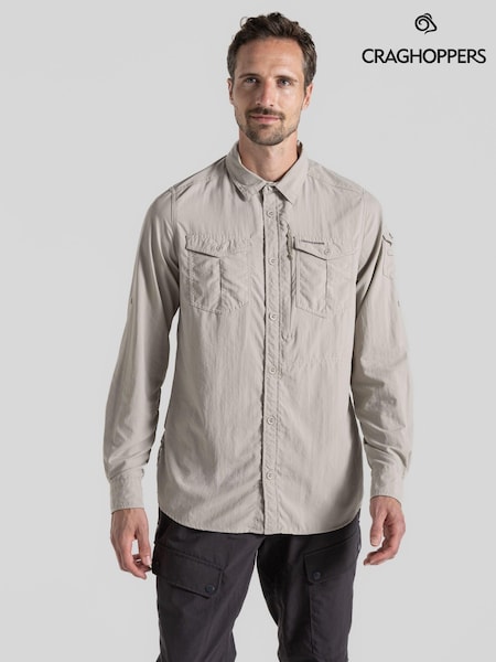 Craghoppers Grey Nosilife Adventure Long Sleeve Shirt (908767) | £85
