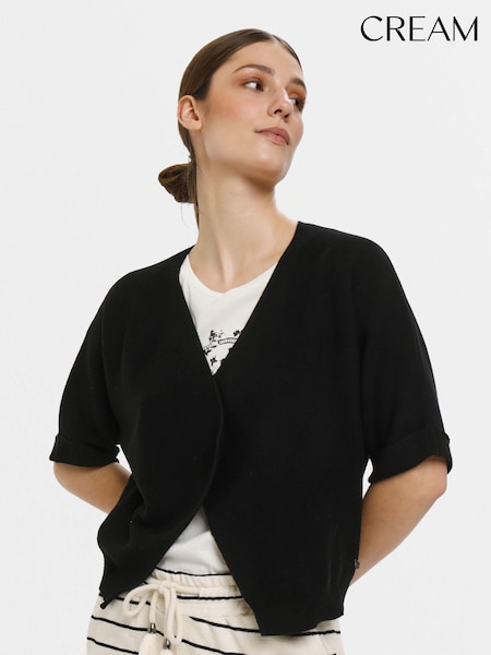 Cream Sillar Short Sleeve Open Bolero 100% Cotton Cardigan (908926) | £50