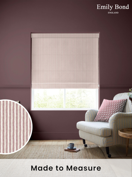 Emily Bond Raspberry Pink Oscar Stripe Made to Measure Roman Blinds (909220) | £84