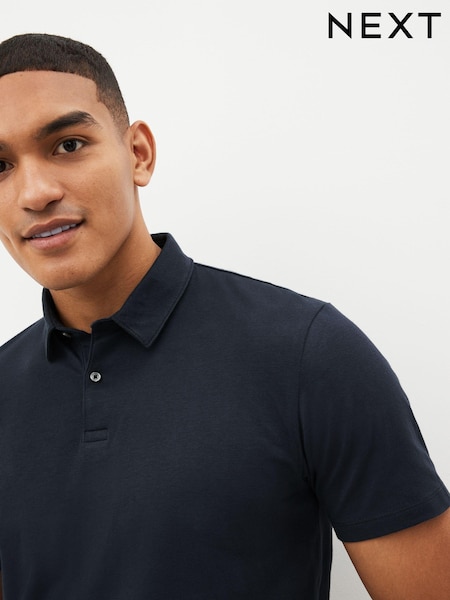 Navy Blue Regular Fit Short Sleeve Polo Shirt (910997) | £14