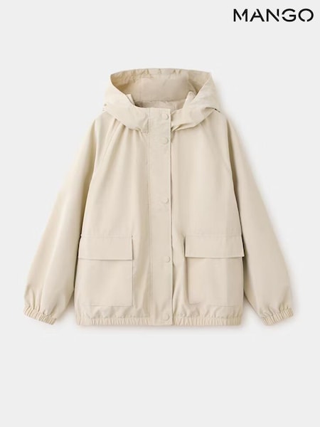 Grey - Mango Hooded Raincoat