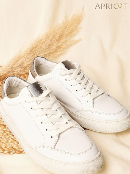 Apricot White Leather Trainers (911272) | £39
