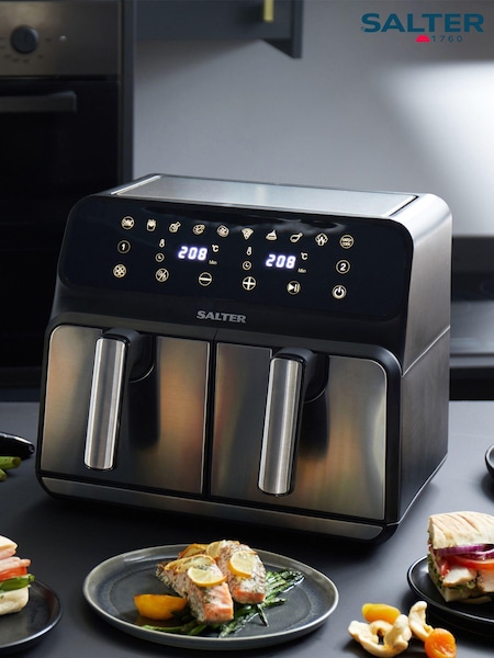 Salter Silver Dual Digital Air Fryer 7.6 Litre 1700 W (911331) | £99