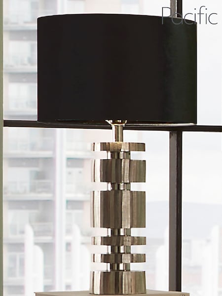 Pacific Silver Silver Stacked Table Lamp (911573) | £175