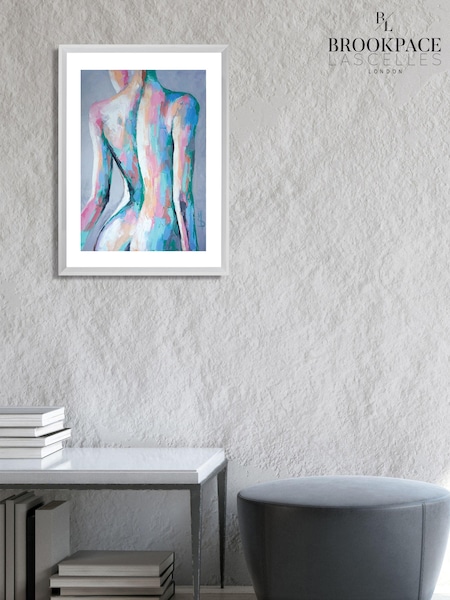 Brookpace Lascelles Pink Contemporary Life Drawing Artwork In White Frame (911818) | £156