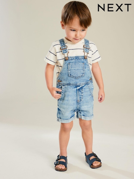 Light Wash 100% Cotton Denim Dungarees (3mths-7yrs) (912811) | £17 - £21