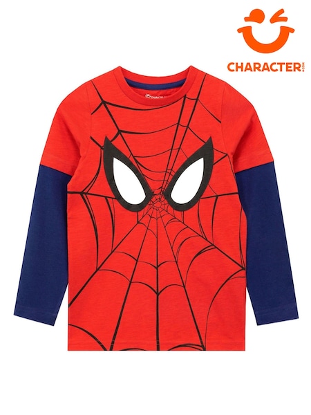 Character Red Spiderman Long Sleeve 100% Cotton Top (912863) | £13