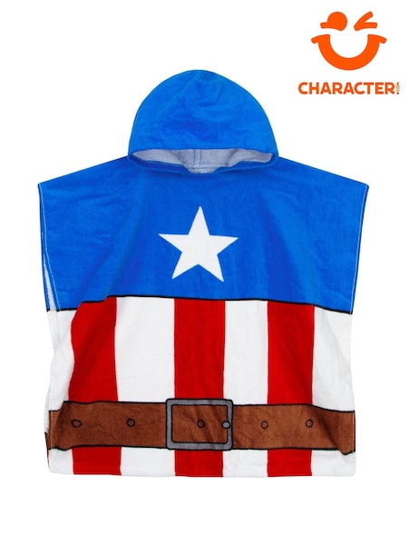 Character Blue Captain America Swim & Beach Towel 100% Cotton Poncho (913354) | £17