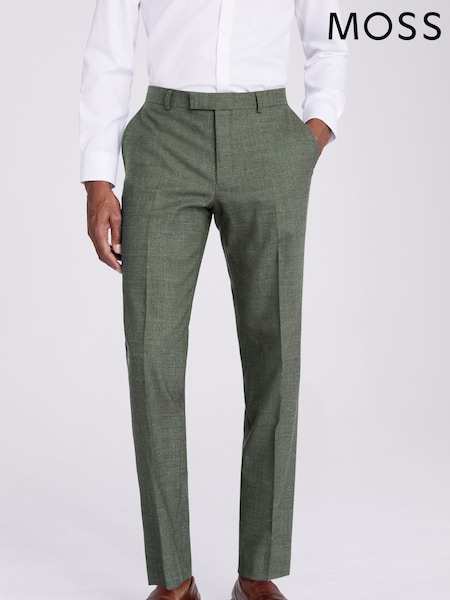 MOSS Green Tailored Fit Puppytooth Performance Trousers (913467) | £110