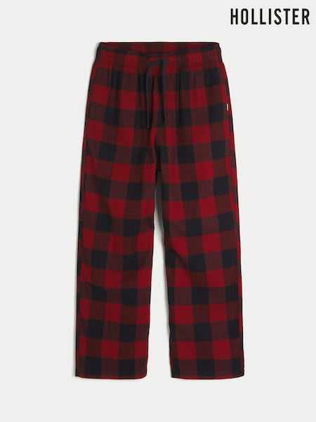 Red - Regular Hollister Flannel Plaid Baggy Pyjama Bottoms
