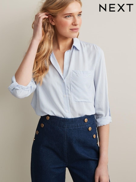 Blue/White Stripe Long Sleeve Smart Shirt (915782) | £28