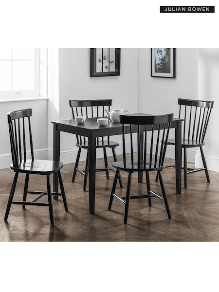 Julian Bowen Set of 2 Black Torino Dining Chairs (916748) | £150