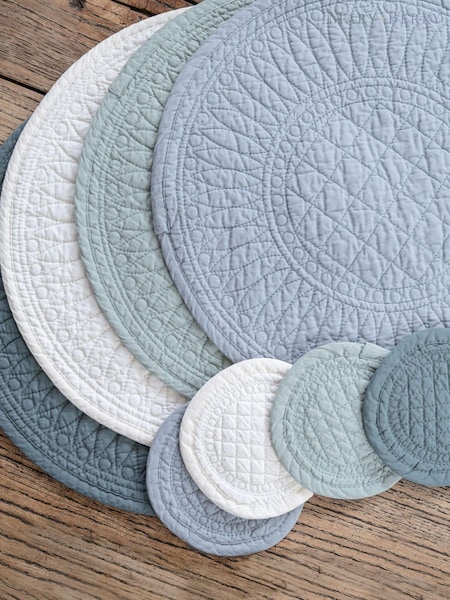 Mary Berry 4 Pack Grey Signature 100% Cotton Coasters (917057) | £12