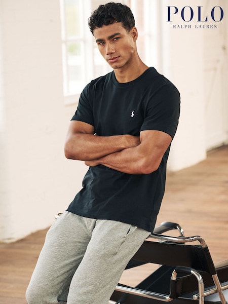 Polo Ralph Lauren Black Loungewear Logo Cotton Jersey T-Shirt (917126) | £50