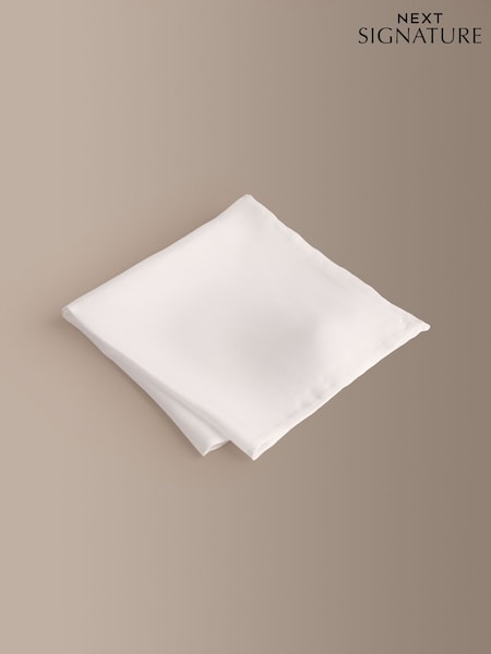 White - Regular 100% Silk Signature Pocket Square