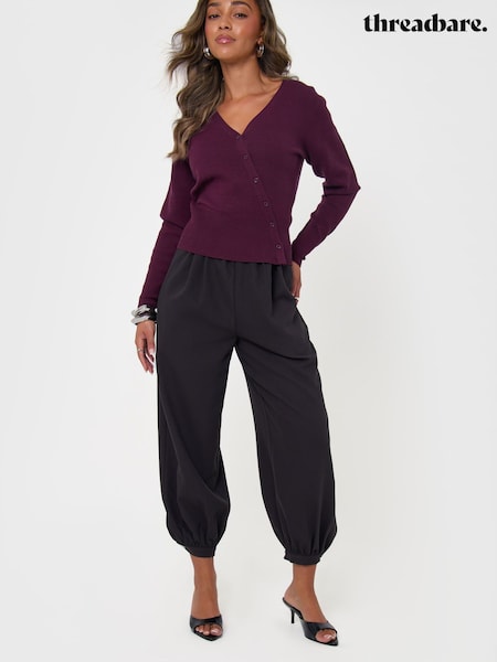 Grey - Threadbare Balloon Trousers With Button Cuffs