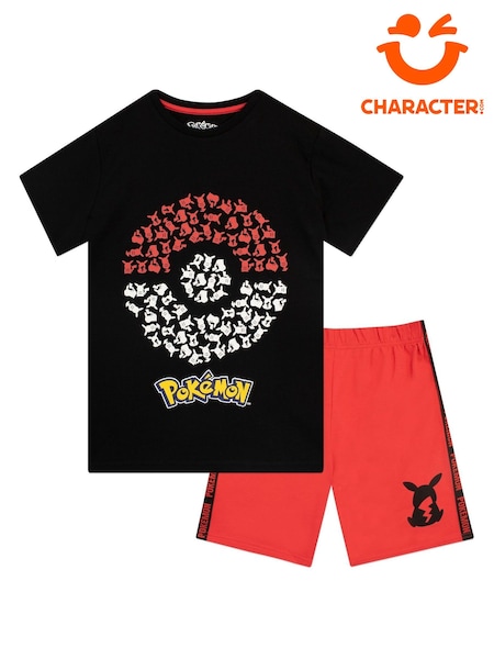 Character Black Pokemon 100% Cotton T-Shirt and Shorts Set (919108) | £21
