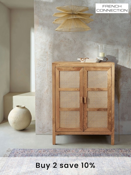 French Connection Mango Wood and Rattan Provencial Sideboard (919353) | £669