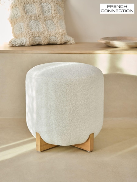 French Connection Cream Kari Teddy Boucle Stool (919466) | £120
