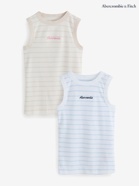 White - Abercrombie & Fitch Crew Neck Tank Top 2 Pack