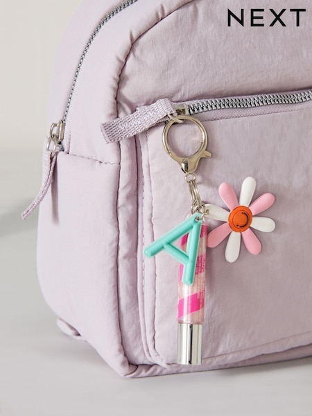 Purple Kids Monogram Letter Keyring with Mini Lip Gloss (920328) | £7