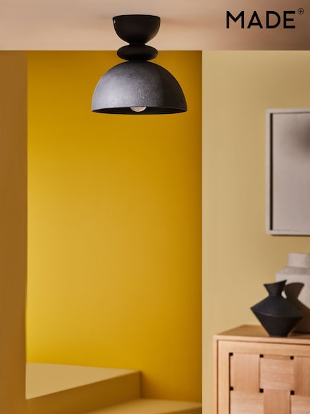 MADE.COM Black Freyja Flush Ceiling Light (920428) | £59