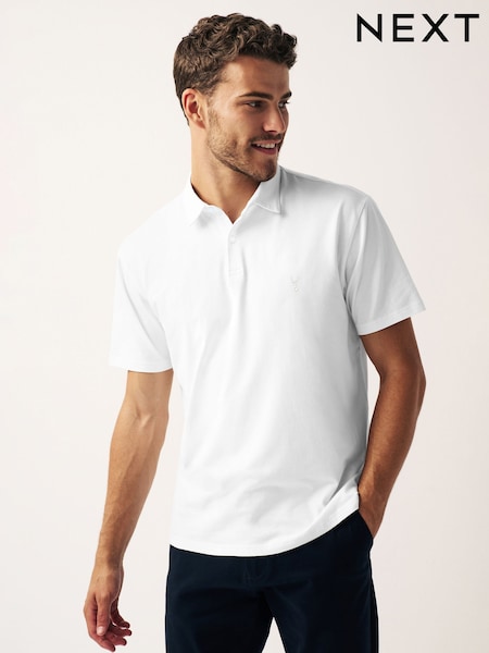 White Regular Fit Short Sleeve Polo Shirt (920819) | £14