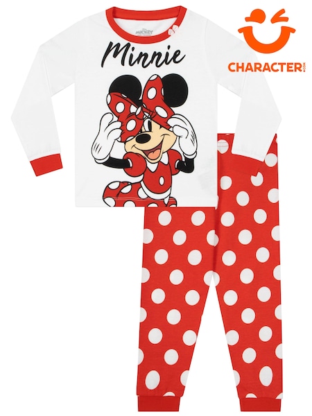 Character Pink Disney Minnie Mouse Long 100% Cotton Pyjama Set (922546) | £17