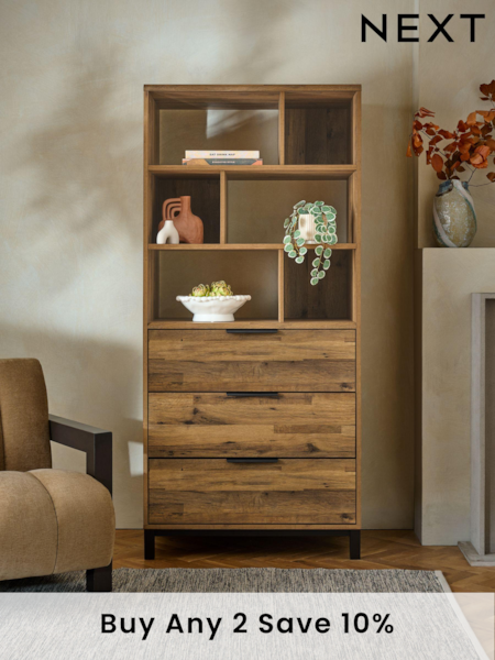 Dark Bronx Shelf with Drawers (922857) | £475