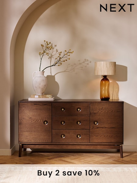 Dark Flinton Oak Veneer Large Sideboard (923026) | £875