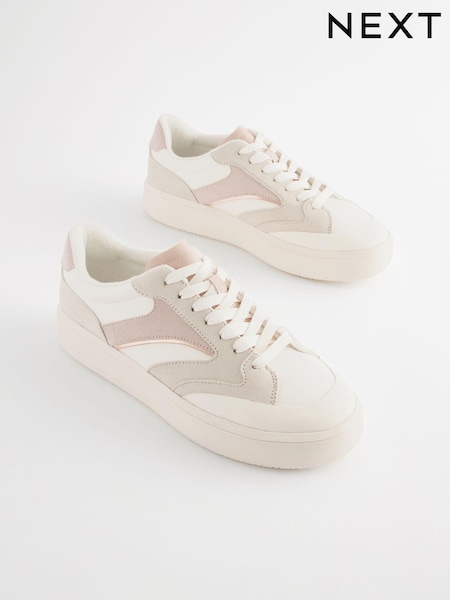 Neutral Forever Comfort® Panelled Retro Lace-Up Trainers (923615) | £39