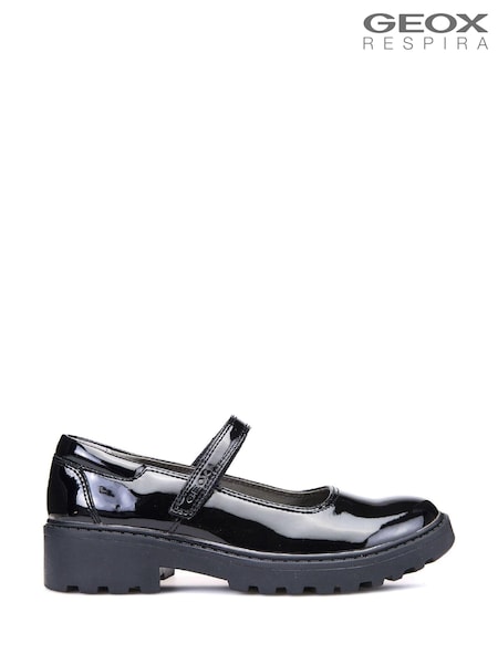 Geox Junior Girl's Casey Black Ballerina Shoes (924169) | £55