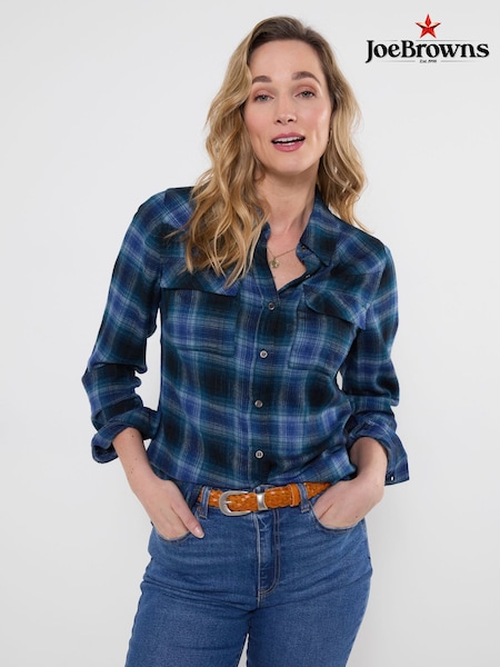 Blue - Joe Browns Anastasia Checked Flannel Shirt