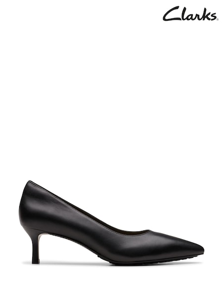 Clarks Black Leather Adela Court Shoes (925032) | £75
