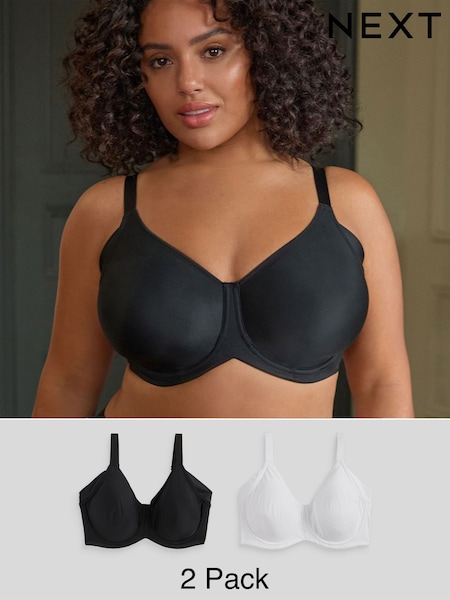Black/White F-K Cup Under Arm Smoothing Non Pad Wired Minimising Ultimate Comfort Bras 2 Pack (925799) | £40